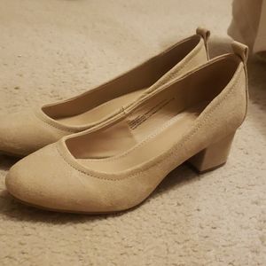 Women's suede chunky heels